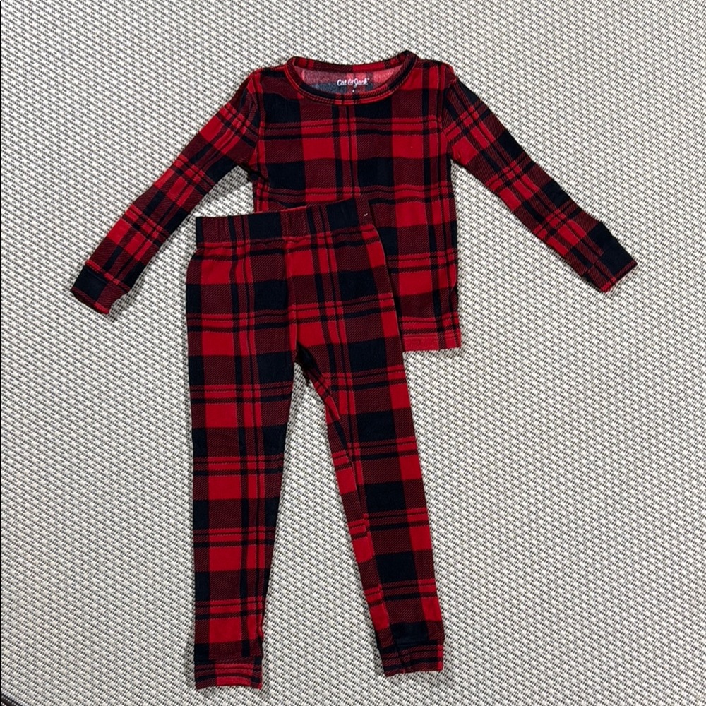 Cat & Jack Red and Black Pajama Set Buffalo Plaid